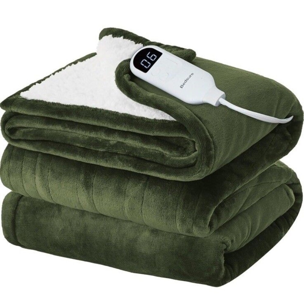 Bedsure Flannel Electric Heated Blanket Twin 6 Heat Settings 84”Lx62”W